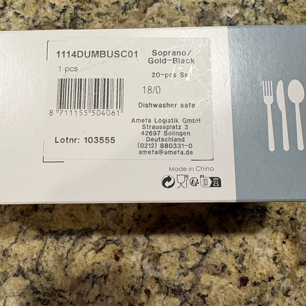 AMEFA NWT soprano 20pc flatware set for 4 -stainless steel -rust resistant - Picture 13 of 13